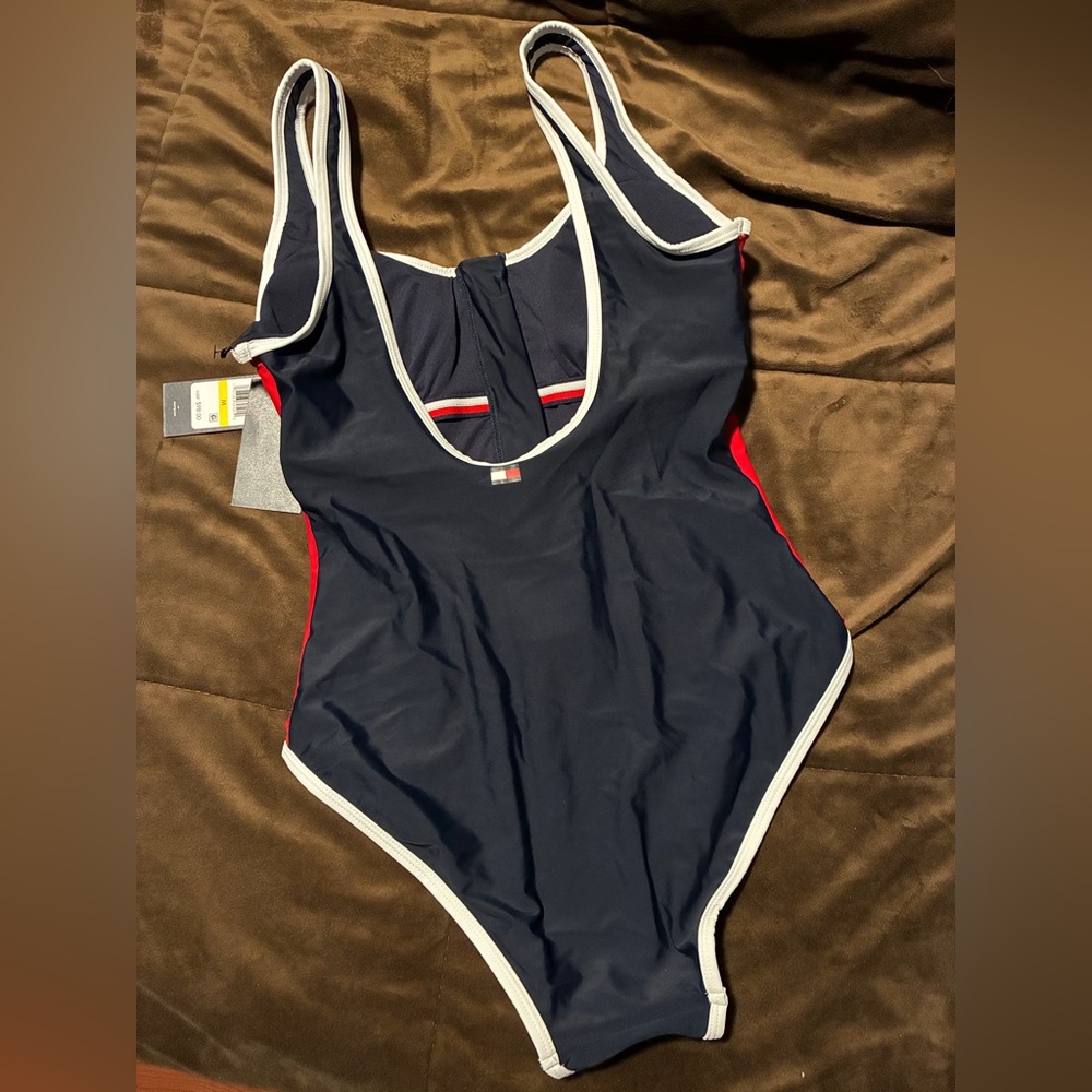 Tommy Hilfiger, Red ,Dark Navy & White One-Piece swimsuit, new with tags, medium - Picture 9 of 9